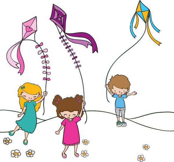 Makar Sankranti Cartoon Line Child For Happy Goals PNG Image