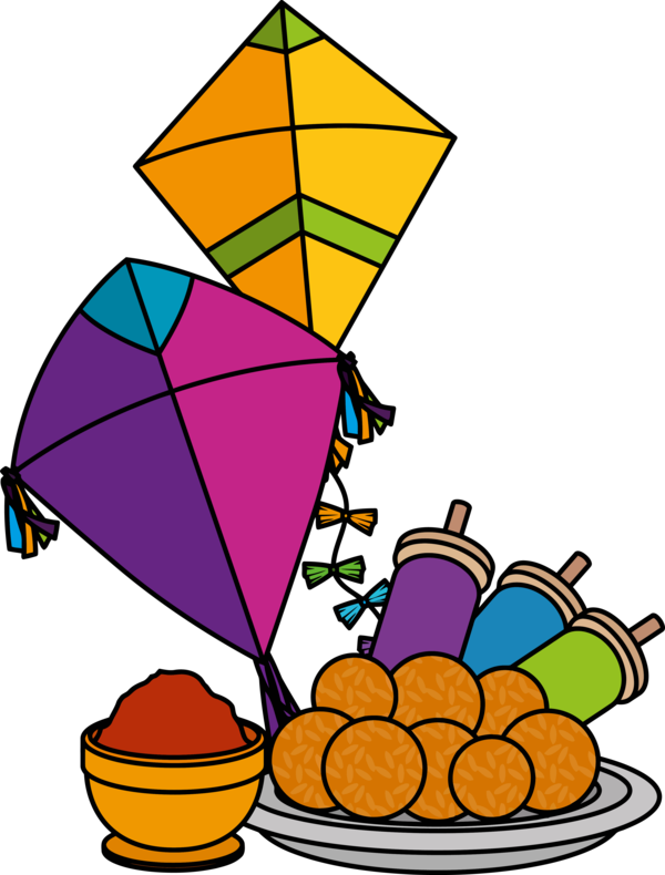 Makar Sankranti Cone For Feast Lights PNG Image