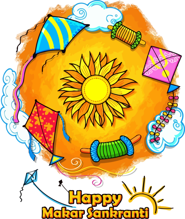 Makar Sankranti Orange Circle For Happy Resolutions PNG Image