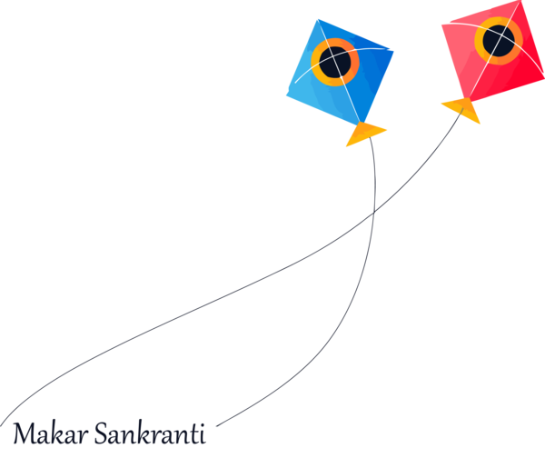 Makar Sankranti Kite Line Mail For Happy Celebration PNG Image