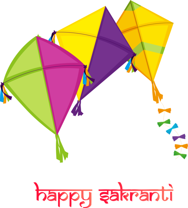 Makar Sankranti Line Kite Triangle For Happy Holiday 2020 PNG Image