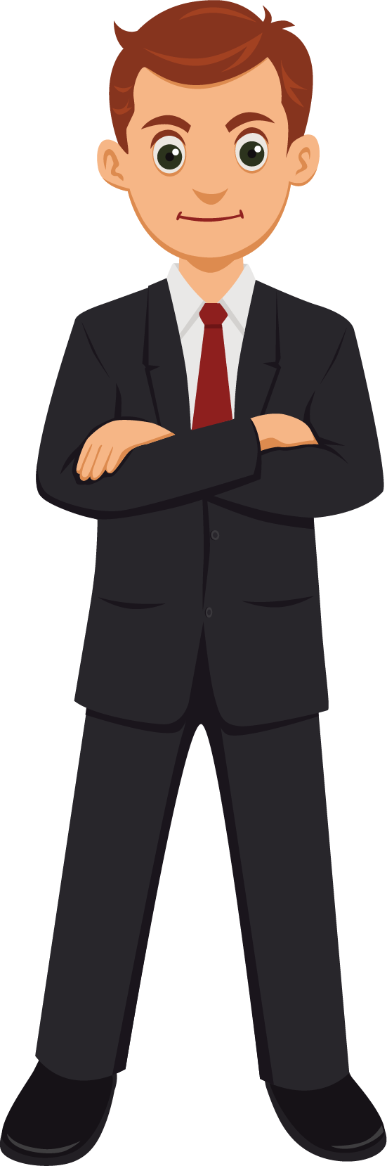 Standing Human Vexel Businessperson Behavior Cartoon PNG Image