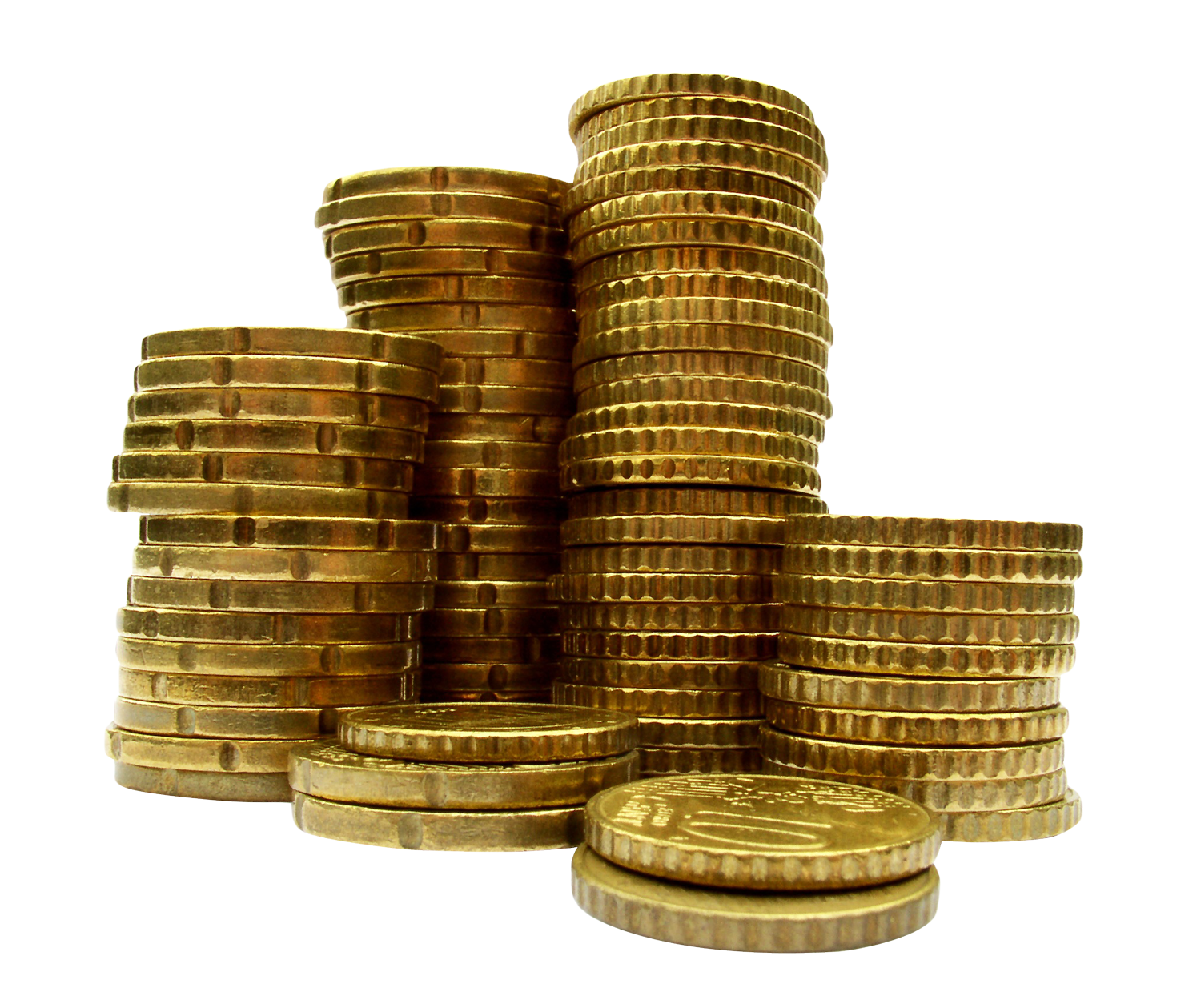 Golden Coins Stack Photos Currency PNG Image