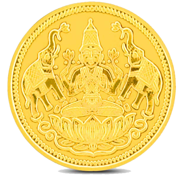 Lakshmi Gold Coin Transparent Background PNG Image