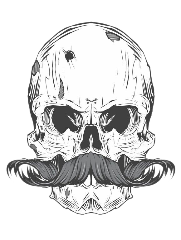 Tattoo Bearded Skull Calavera Finger Moustache PNG Image