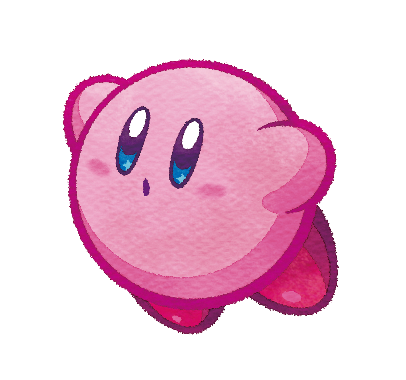 Pink Heart Canvas Land Kirby Attack Curse PNG Image