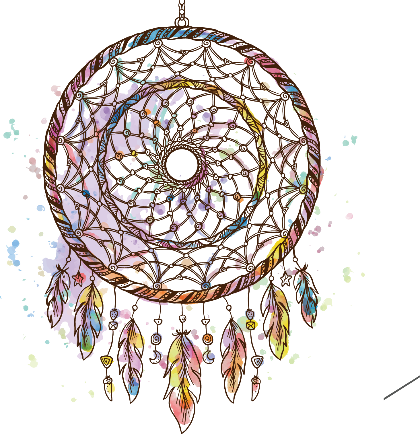 Dreamcatcher Painted Illustration Watercolor Vector Painting Drawing PNG Image