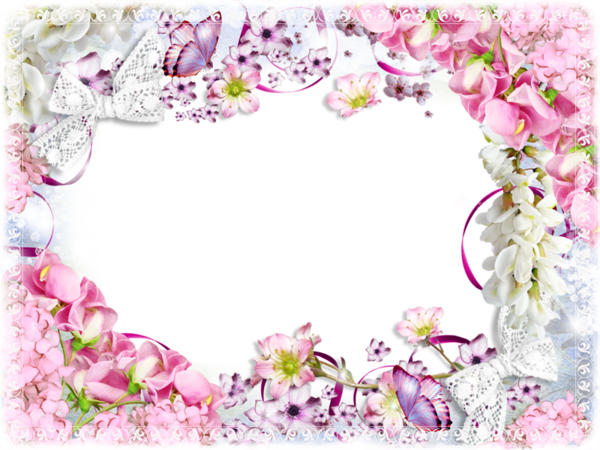 Pink Frame Flower Free Frame PNG Image