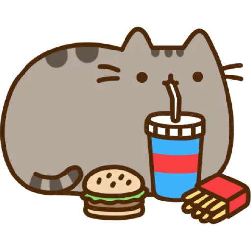 Food Hamburger Pusheen Fries French Free Download PNG HQ PNG Image