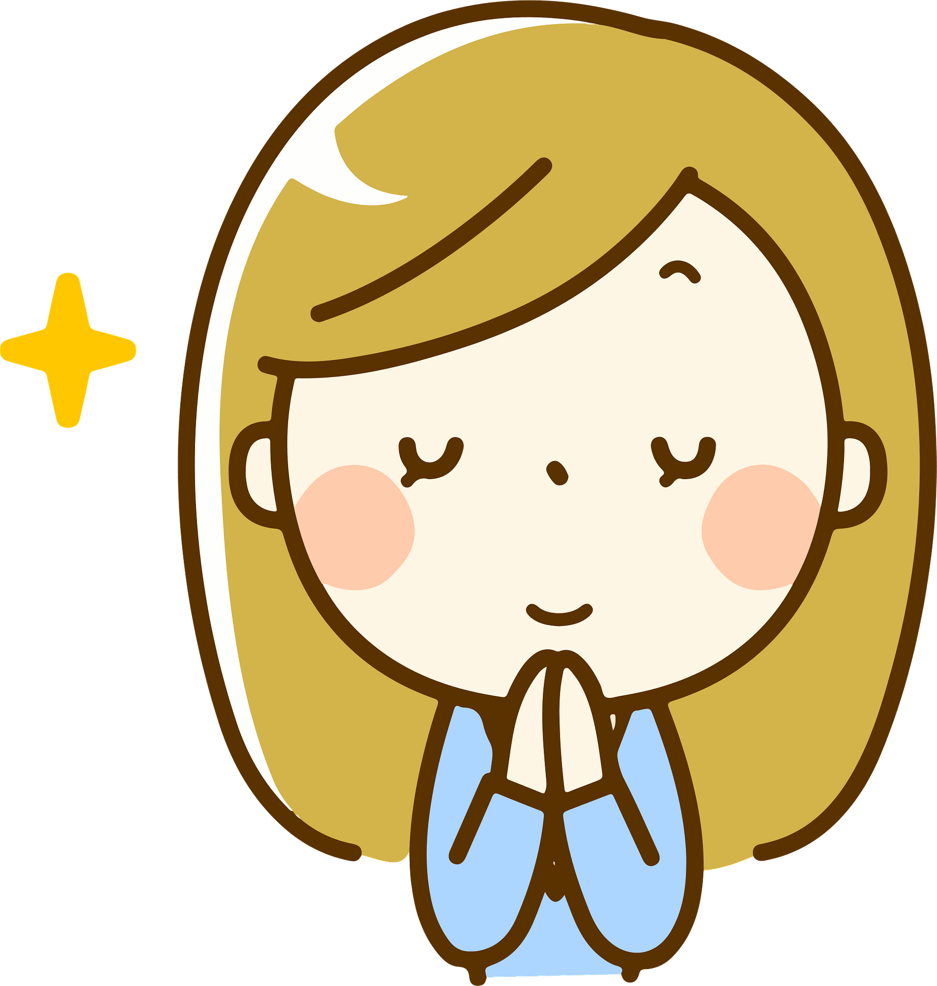 Girl Praying Happy Free PNG HQ PNG Image