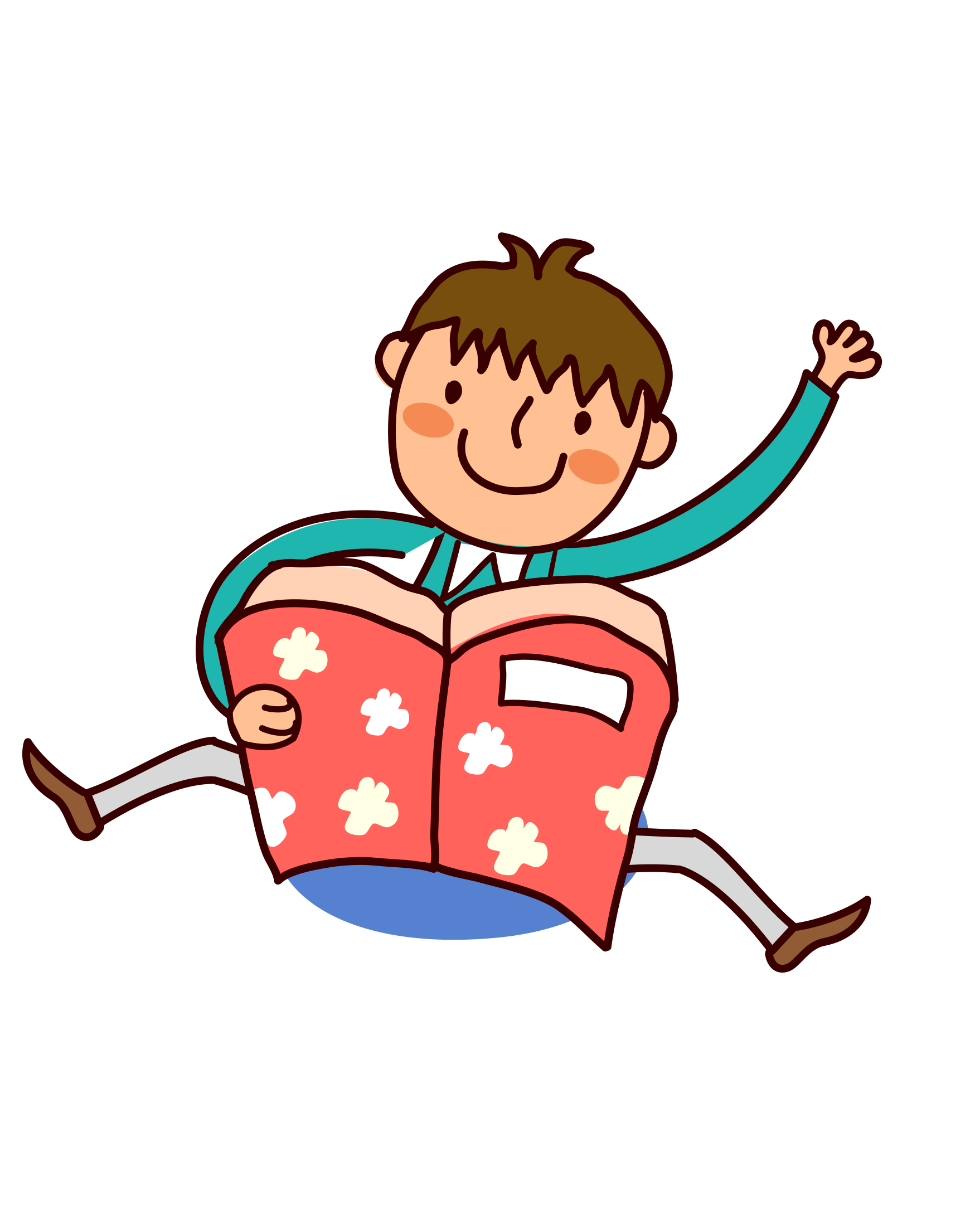 Boy Reading Book Free Clipart HD PNG Image