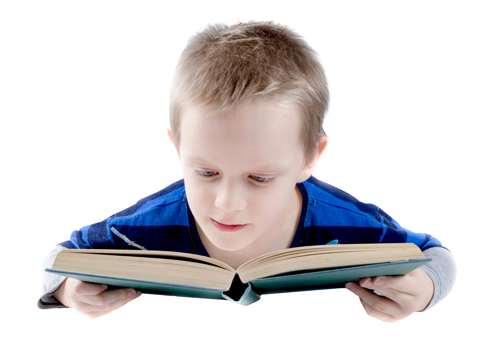 Boy Little Reading Book Free PNG HQ PNG Image