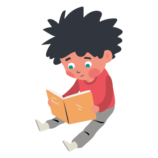 Boy Reading Book Sitting Download Free Image PNG Image