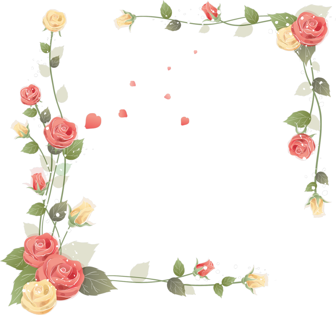 Flower Rose Frame Powerpoint Presentation Microsoft PNG Image