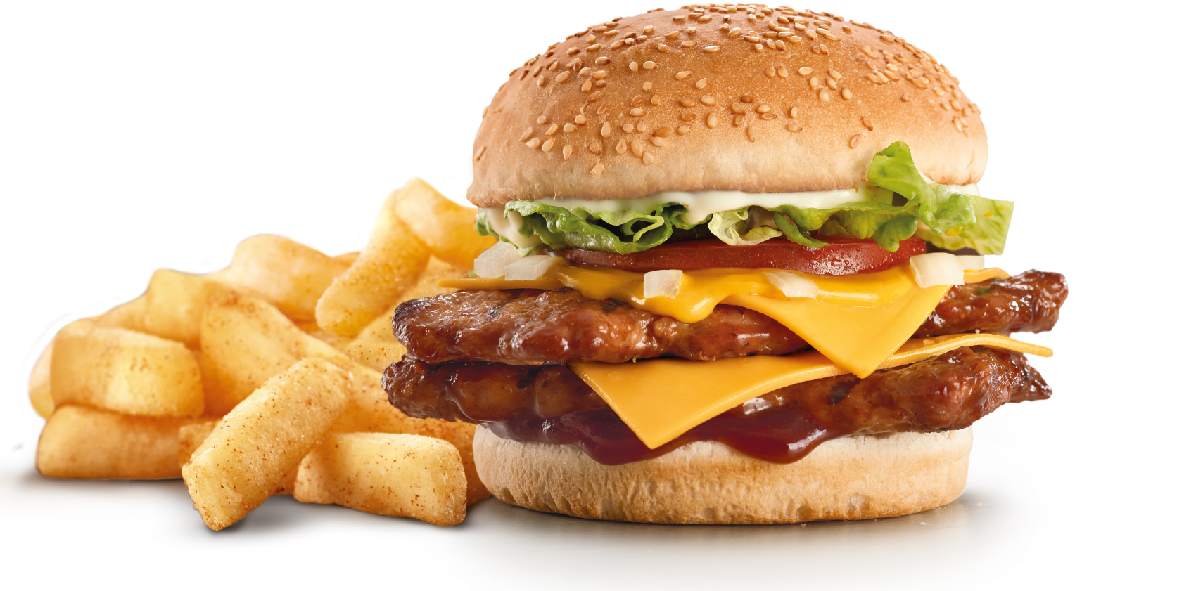 King Hamburger Food Ribs Fries Fast Burger PNG Image