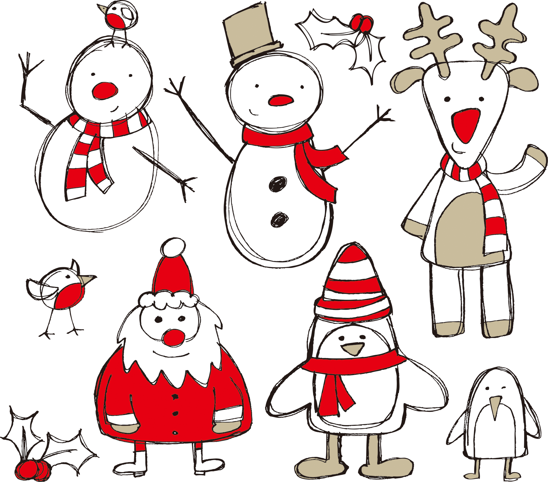 And Snowman Claus Tree Decoration Santa Christmas PNG Image
