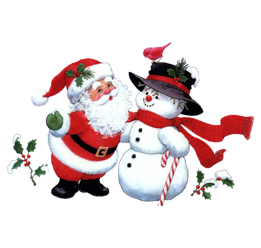 Snowman And Claus Christmas Santa Free HD Image PNG Image