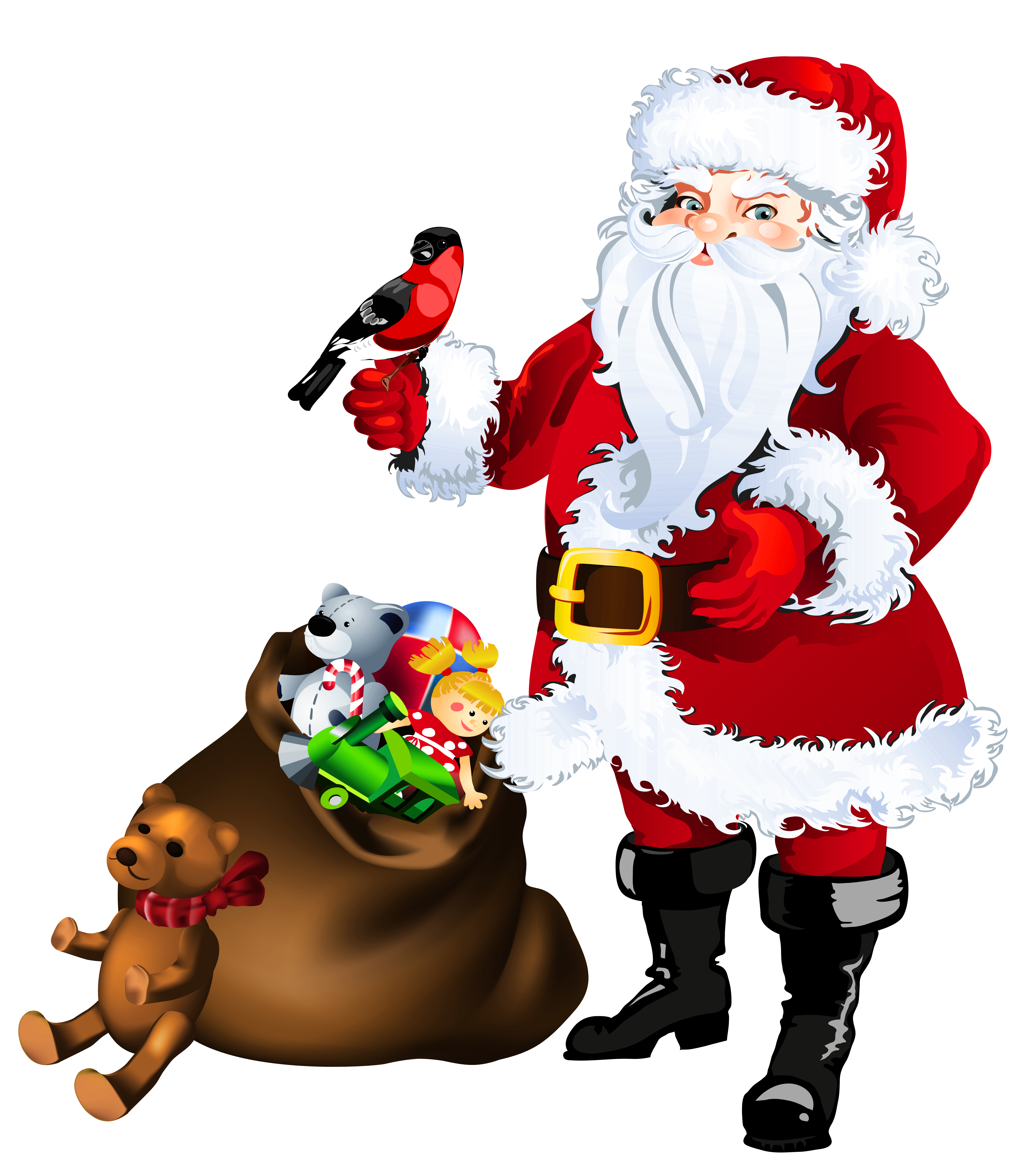 Claus Ornament Transparent Santa Toys With Christmas PNG Image
