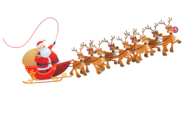 Deer Claus Ornament Sled Reindeer Santa Christmas PNG Image