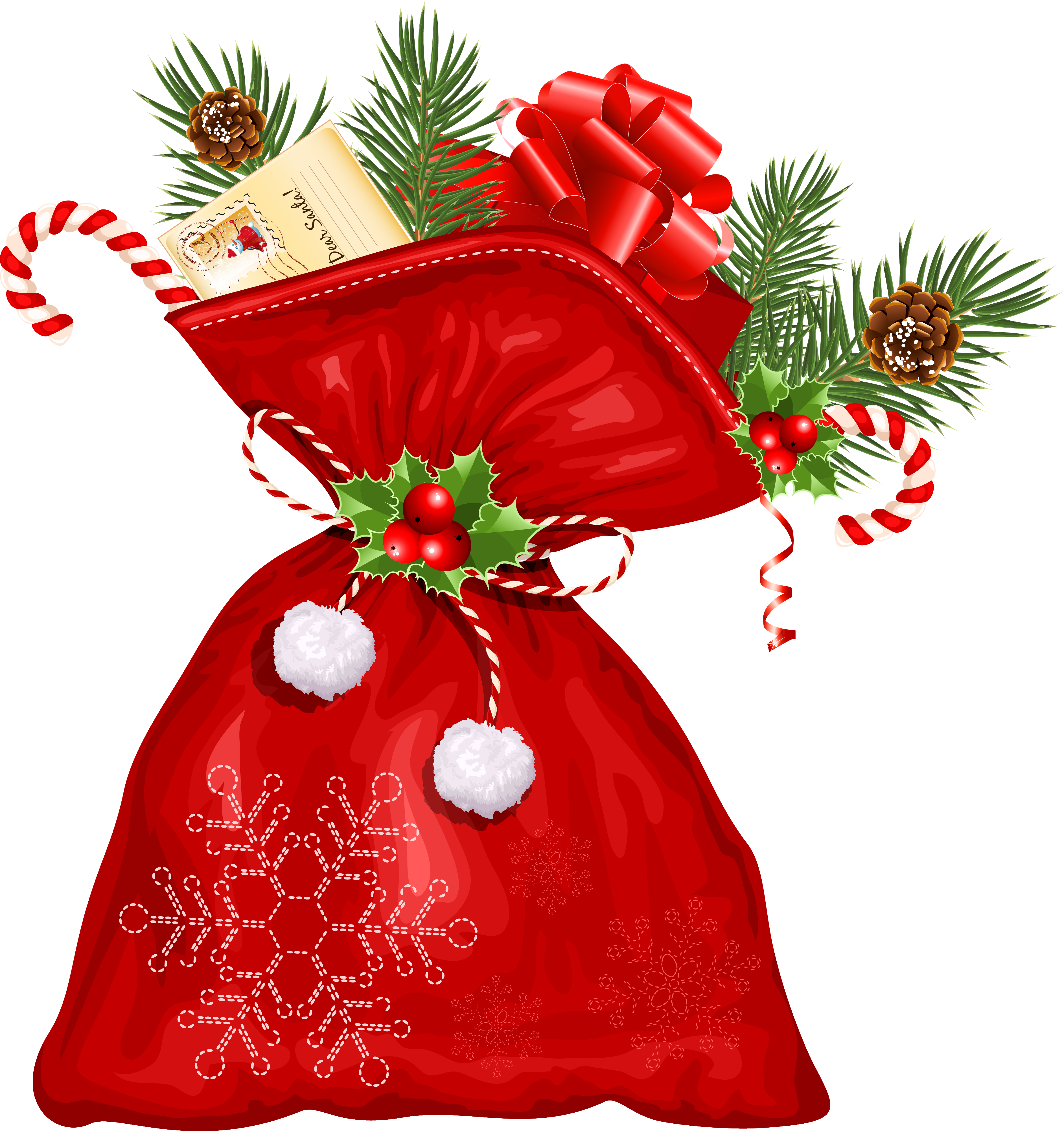 Cane Claus Candy Decoration Flower Santa Christmas PNG Image