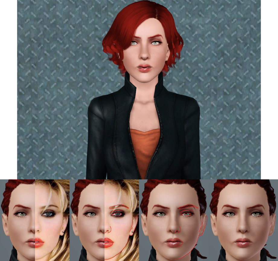 Sims Wig Johansson Brown Hair Scarlett PNG Image