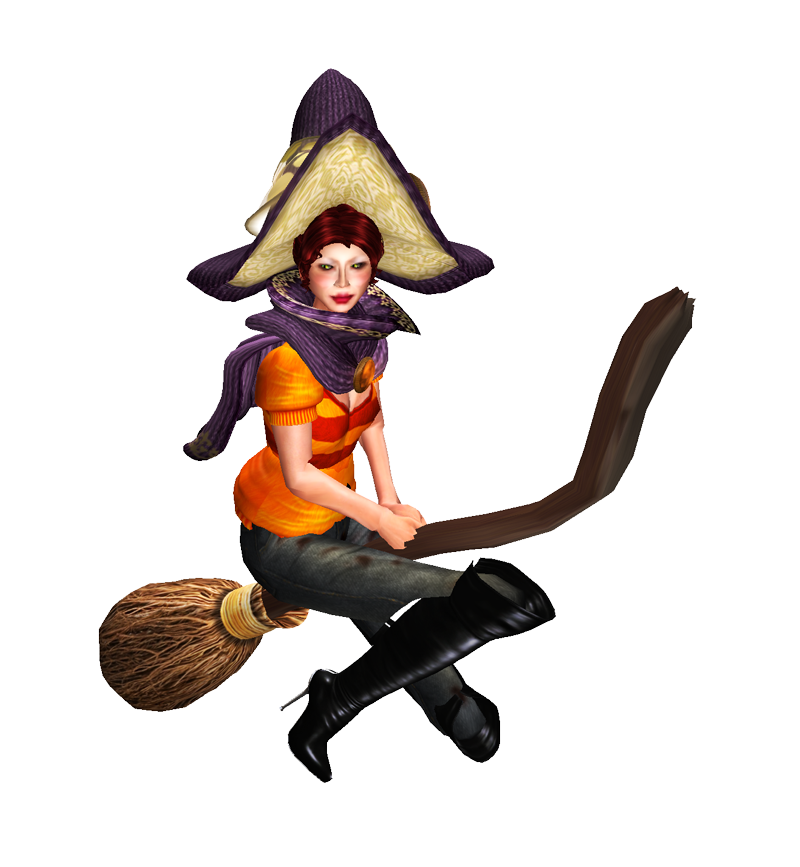 Sims Broom Figurine Witch Costume Free HQ Image PNG Image