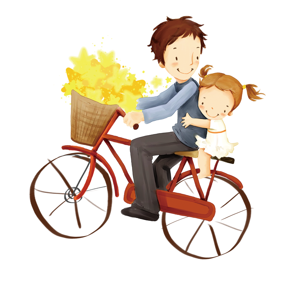 Bicycle Behavior Fathers Father Accessory Human Cartoon PNG Image