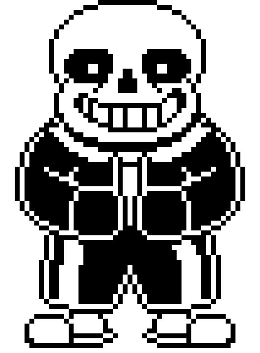 Sansserif Undertale Black White Sprite PNG Image