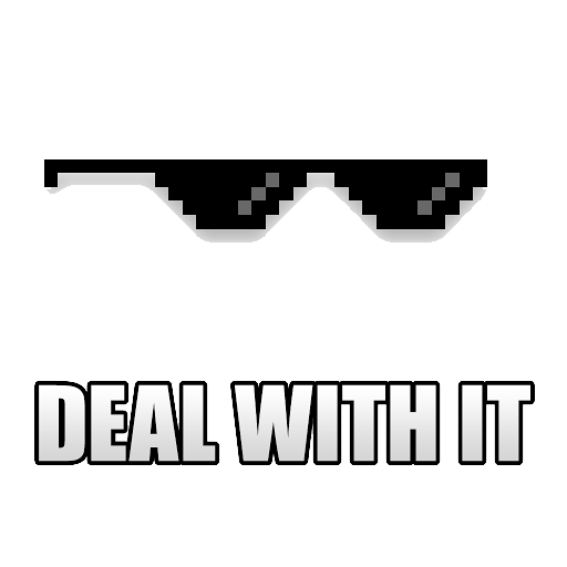 Deal With It Sunglass Transparent Background PNG Image