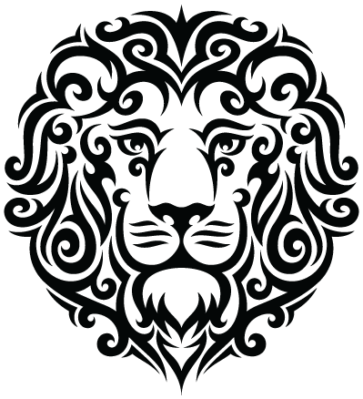 Tribal Leo Lion Tattoo PNG Image