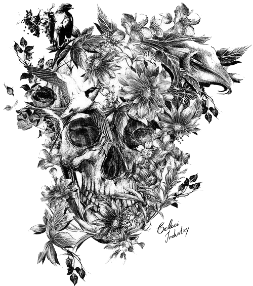 Black-And-Gray Calavera Skull Sleeve Tattoo Download HQ PNG PNG Image