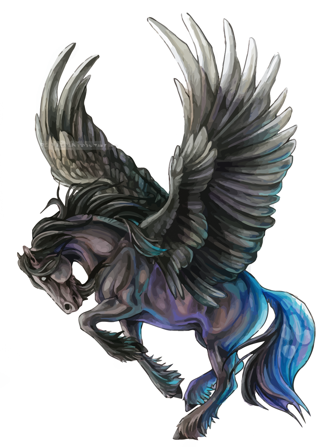 Body Tattoo Vector Art Flash Pegasus Ink PNG Image