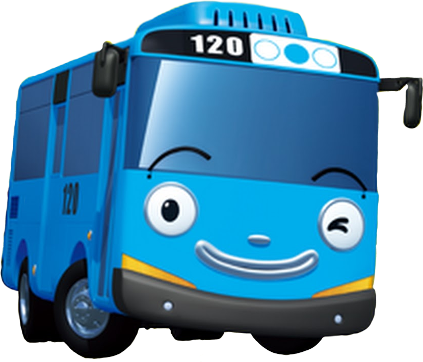 Blue Tayo Little Bus Vehicle Birthday Motor PNG Image