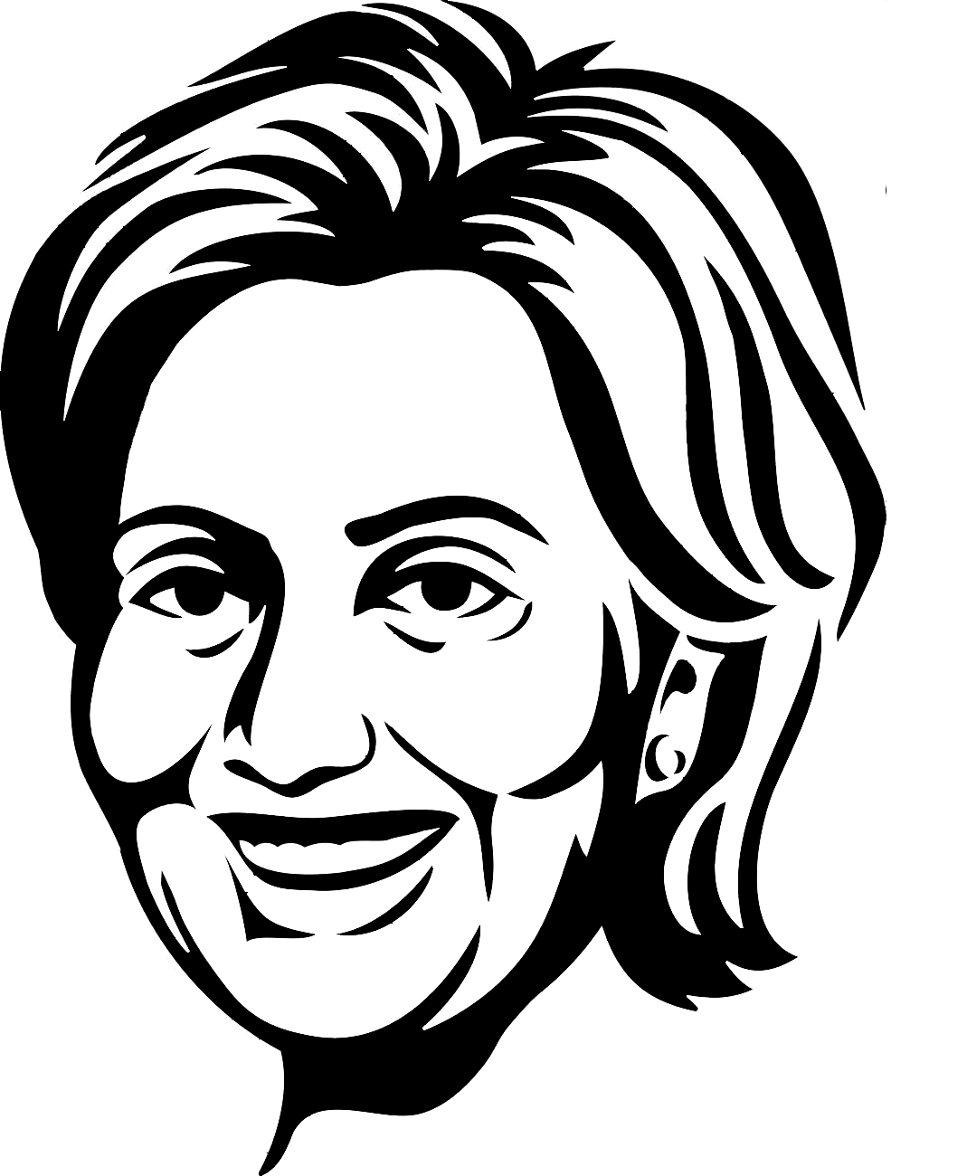 Hair United Clinton Tshirt Face States Hillary PNG Image