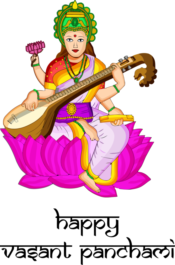 Vasant Panchami Musical Instrument Indian Instruments Veena For Happy Themes PNG Image