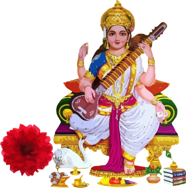 Vasant Panchami Statue For Happy Getaways PNG Image