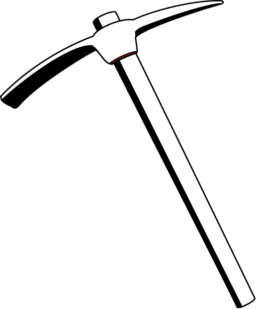 Clip Weapon Pickaxe Paper Black White PNG Image