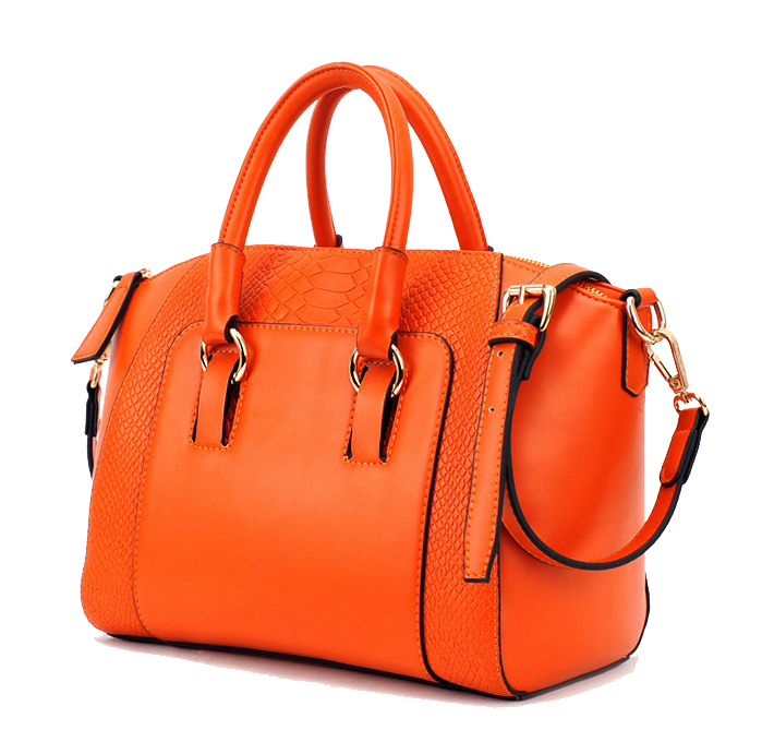Orange Handbag Ladies Free Transparent Image HQ PNG Image